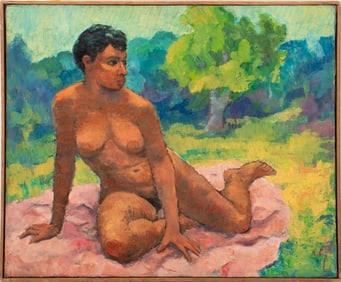 Robert Anderson Seated Nude Woman Oil on Canvas