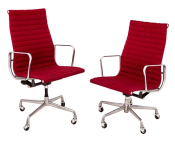 Eames Aluminum Group High Back Chairs, Pair