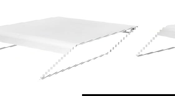 Piero Lissoni for Cassina "Zap" Low Table: Piero Lissoni for Cassina "Zap" Italian Modern Square Low Table, chrome plated steel base with aluminum top, label underneath base. 10" H x 35.5" W x 35.5" D. Provenance: From a Vintage Collection of
