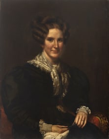 American School Portrait of a Woman Oil on Panel