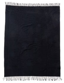 Hermes Black Cashmere Wool Blanket