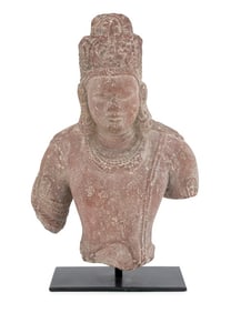 Indian Bust of Shiva Sandstone Carving