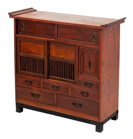 Japanese Elm Tansu Cabinet
