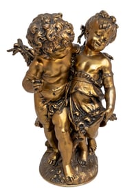Auguste Moreau "Love" Patinated Bronze