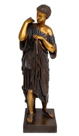 Classical Gilt & Patinated Bronze of a Woman