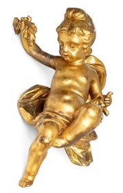 French Gilt Bronze Putto, 19th C.