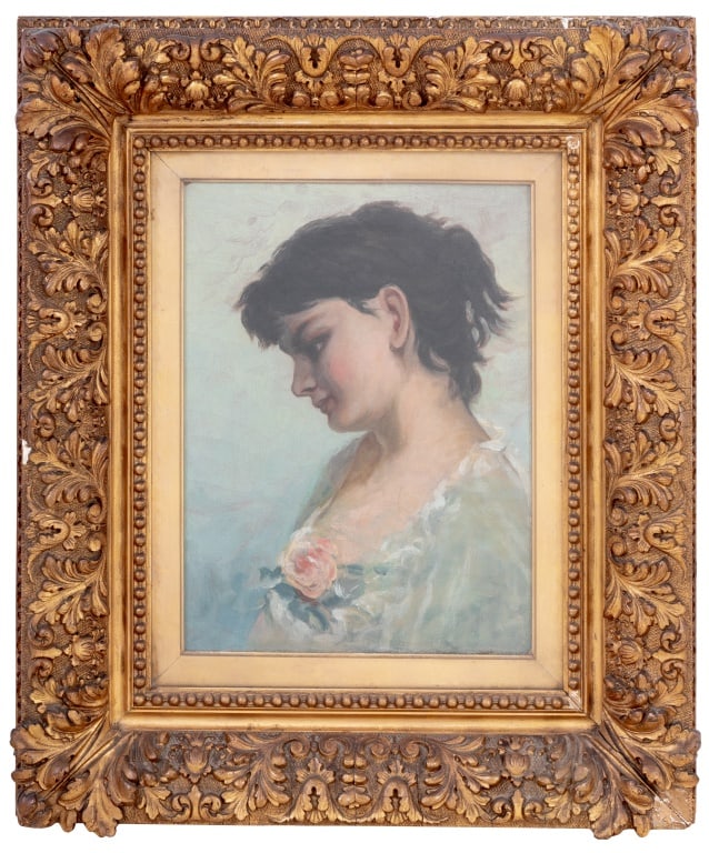 French School Portrait of a Woman Oil on Canvas (1 of 5)