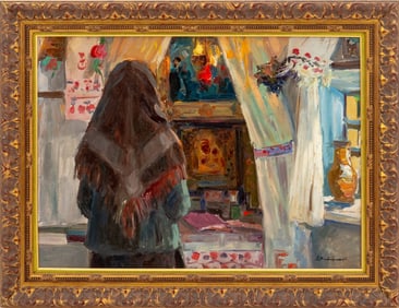 Andrei Potapenko Interior Scene Oil on Canvas