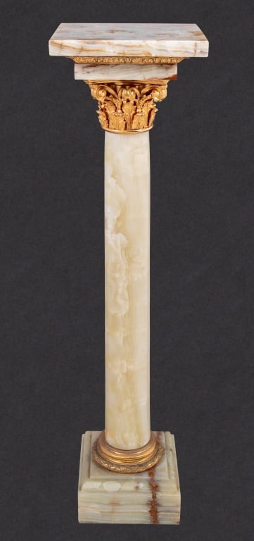 French Gilt Metal and Alabaster Pedestal (1 of 4)