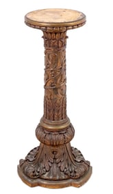 Victorian Style Carved Giltwood Pedestal