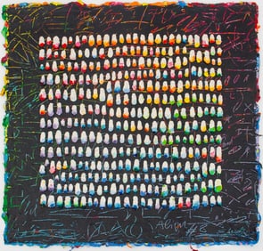 Elfi Schuselka "Align #8" Mixed Media on Canvas