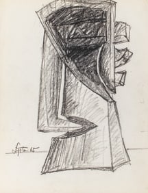 Seymour Lipton Sculpture Study Sketch, 1965