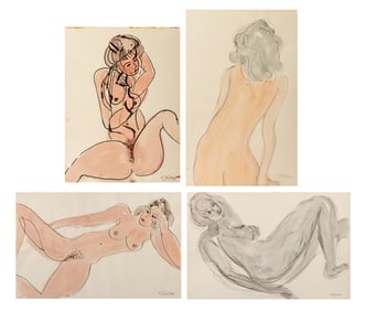 Norman Carton Nude Figure Studies Watercolor, 4