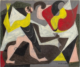 P. Oliver-Smith Post-Cubist Oil on Canvas, 1947