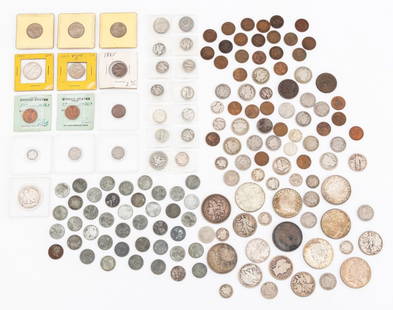 Collection of Early American Coins, 115: Collection of Early American Coins, comprising: 1880, 1886, and two 1921 silver Morgan dollars, two 1917, 1920, 1942, 1943, and 1944 Standing Liberty half dollars, three 1922, 1923, and 1924 Peace dol