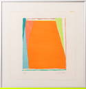 Larry Zox Abstract Composition in Orange Pochoir