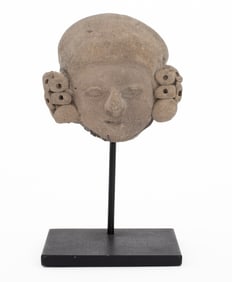 Veracruz Pre-Columbian Pottery Head Sculpture