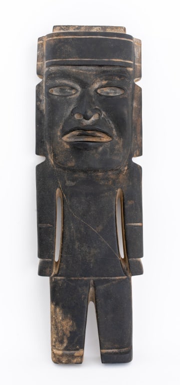 Pre-Columbian Style Carved Black Stone Figure (1 of 4)