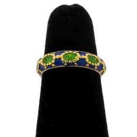 Tiffany 18K Yellow Gold Enamel Ring