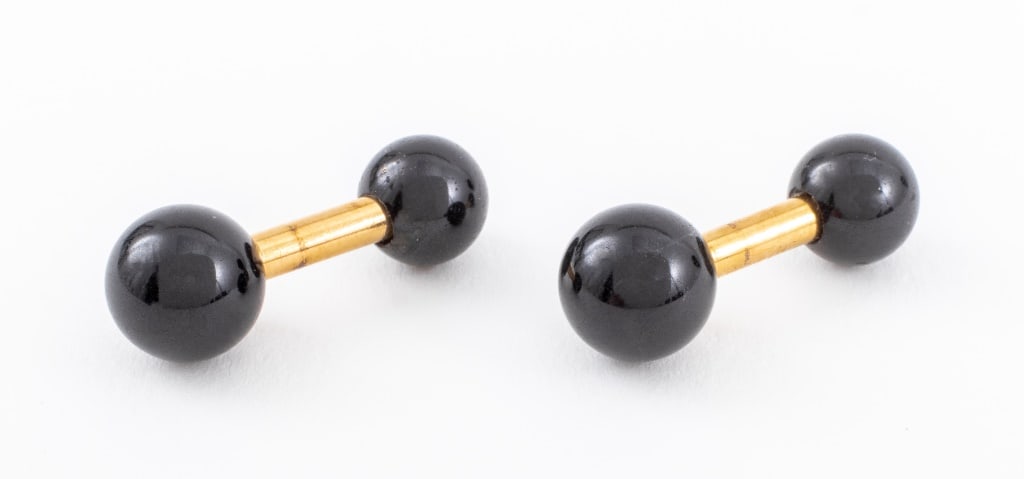 Tiffany & Co. 14K Yellow Gold Black Onyx Cufflinks (1 of 5)