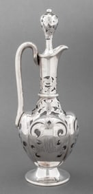 Alvin Brittania Silver Overlay Glass Decanter