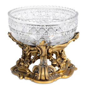 French Gilt Bronze and Cut Glass Centerpiece