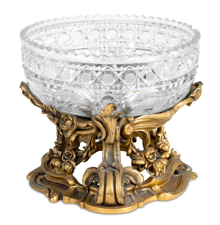 French Gilt Bronze and Cut Glass Centerpiece (1 of 4)