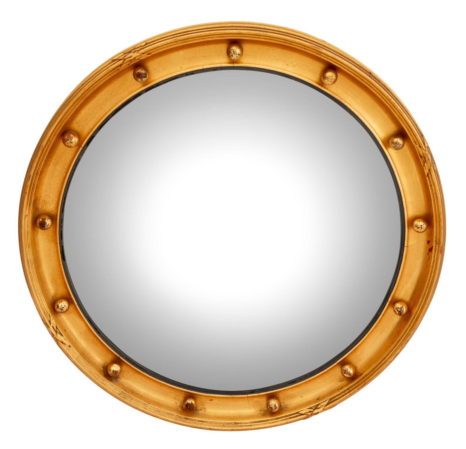 Federal Style Circular Giltwood Convex Mirror (1 of 3)