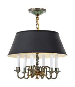 French Empire Style Bouillotte Brass Chandelier