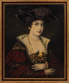 A.H. Mill Portrait of a Woman Oil on Canvas