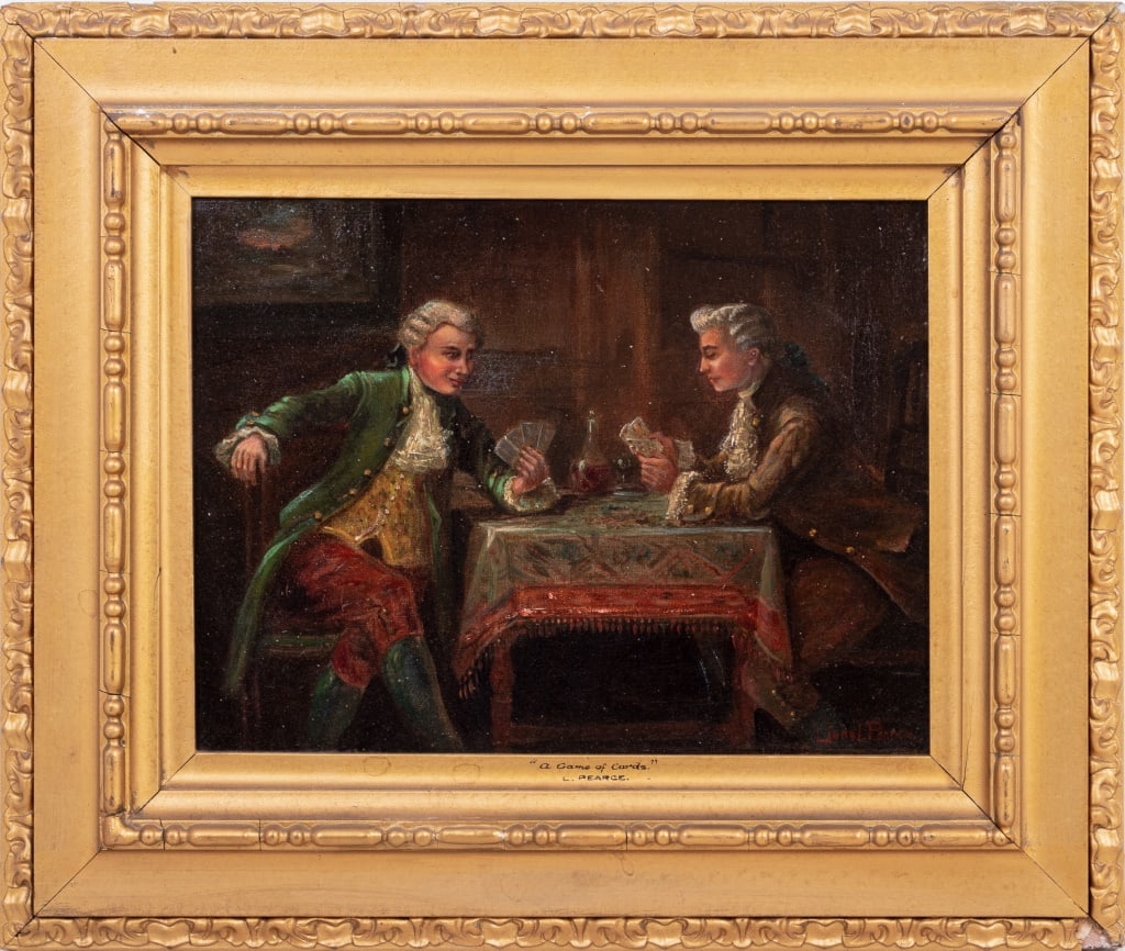 Lionel Pierce "A Game of Cards" Oil on Canvas (1 of 5)