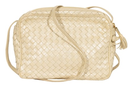 Bottega Veneta Woven Pearl Leather Crossbody Bag