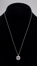 5.70 Ct. White Topaz 10K Pendant on 14K Necklace