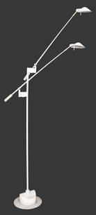 Robert Sonneman for George Kovacs Lamp: Robert Sonneman (American, b. 1943) for George Kovacs Floor Lamp, 1988, white-painted steel, marked. 54" H x 10" Diameter. Provenance: From a New York City Collection. Keywords: Lighting, Standing lam