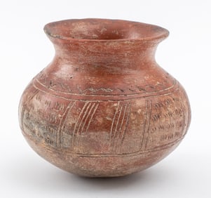 Pre-Columbian Incised Redware Vessel
