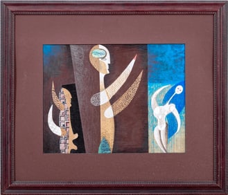 Seymour Zayon Figural Abstraction Mixed Media