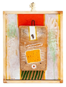 Uri Shulevitz Wood and Paint Collage Sculpture