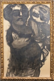 Sarai Sherman Mother and Child Ink Wash on Paper