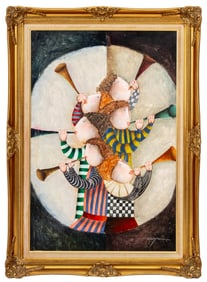 Joyce Roybal Trumpet Players Oil on Canvas