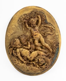Clodion Manner Bacchanalian Cherub Bronze Plaque