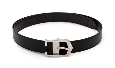 Cartier Silver-Tone Buckle Leather Belt
