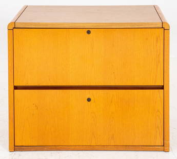 National Office Furniture Filing Cabinet: National Office Furniture Filing Cabinet, laminate veneer on pressboard, marked with company name in upper drawer. 26" H x 36" W x 21" D. Provenance: From a New York City Collection. Keywords: