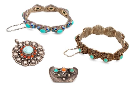 Chinese Silver Jewelry Pieces, 4