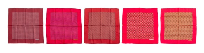 Hermes Silk Pocket Squares, 5