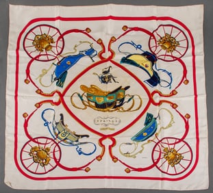 Hermes "Springs" Silk Twill Scarf