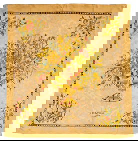 Hermes "Floral Marqueterie" Silk Scarf