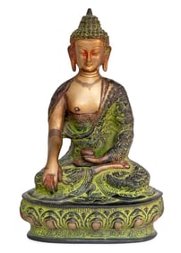 Thai Patinated Bronze Buddha Sculpture