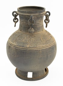 Korean Silla Style Earthenware Horse Motif Vase