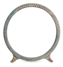 Art Deco Silver Plate Circular Easel Mirror