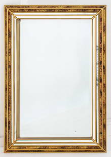 Venetian Revival Gilt Beveled Mirror: Venetian Revival Gilt Beveled Mirror, enhanced with silvered cut glass. 39" H x 27" W x 1.25" D. Provenance: Property from a 21 East 87th Street Estate. Keywords: Looking glass, Vanity, Wall mirror,